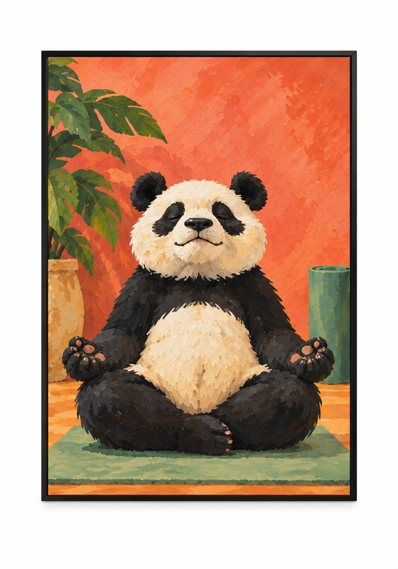 Yoga-Panda „Ganz entspannt“ – Acrylbild 70 × 100 cm