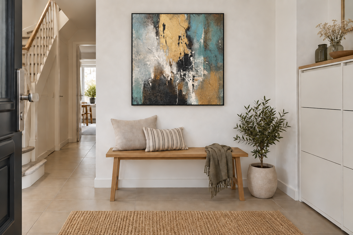 Handgemaltes Gemälde „Zwischen Erde und Meer“ 100x100cm