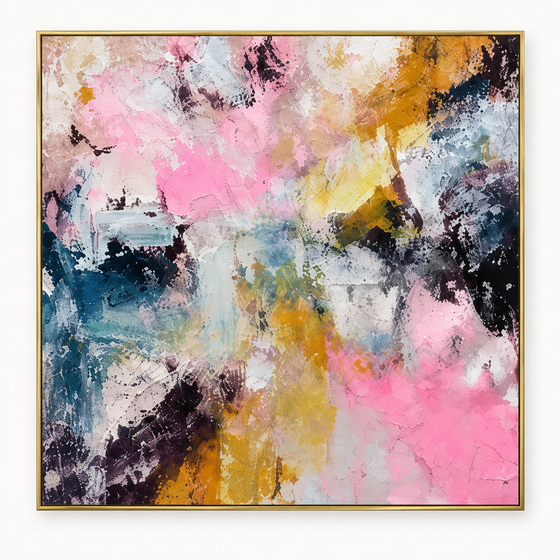Handgemaltes Gemälde „Farbenregen“ 100x100cm
