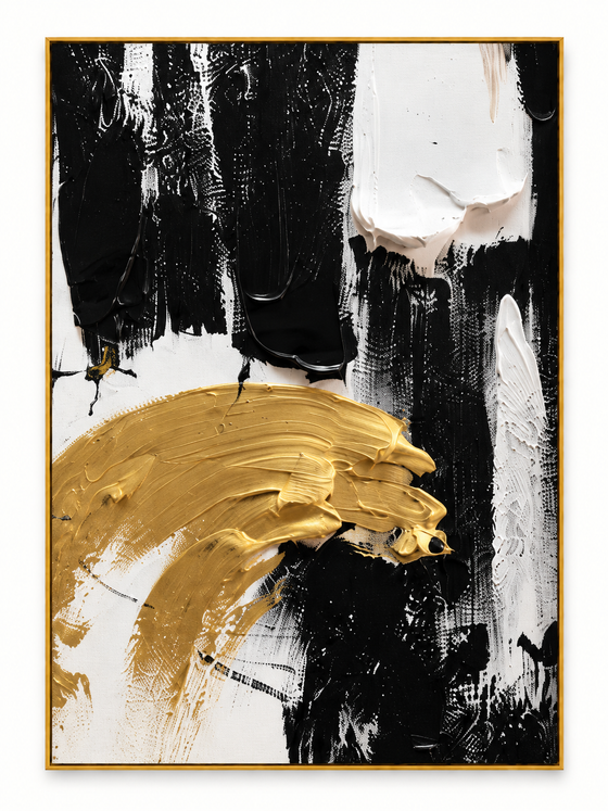 Handgemaltes Gemälde „Goldener Schwung“ 120x160cm