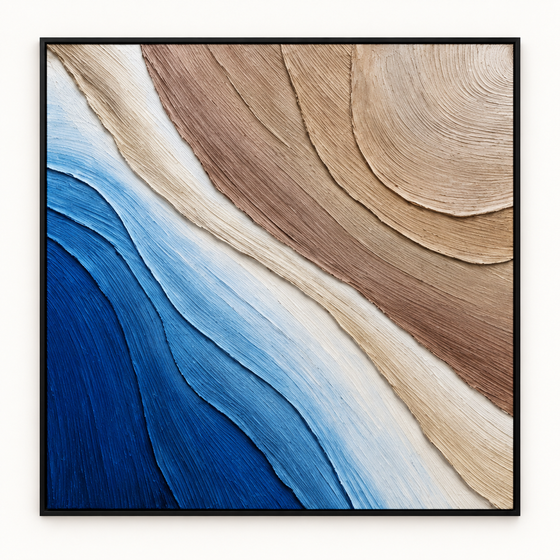 Handgemaltes Gemälde 'Gezeiten der Erde' 100x100cm