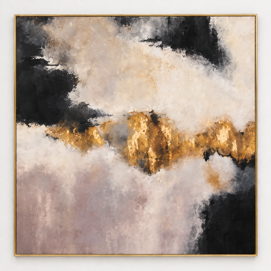 Handgemaltes Gemälde 'Goldene Spur' 100 x 100 cm