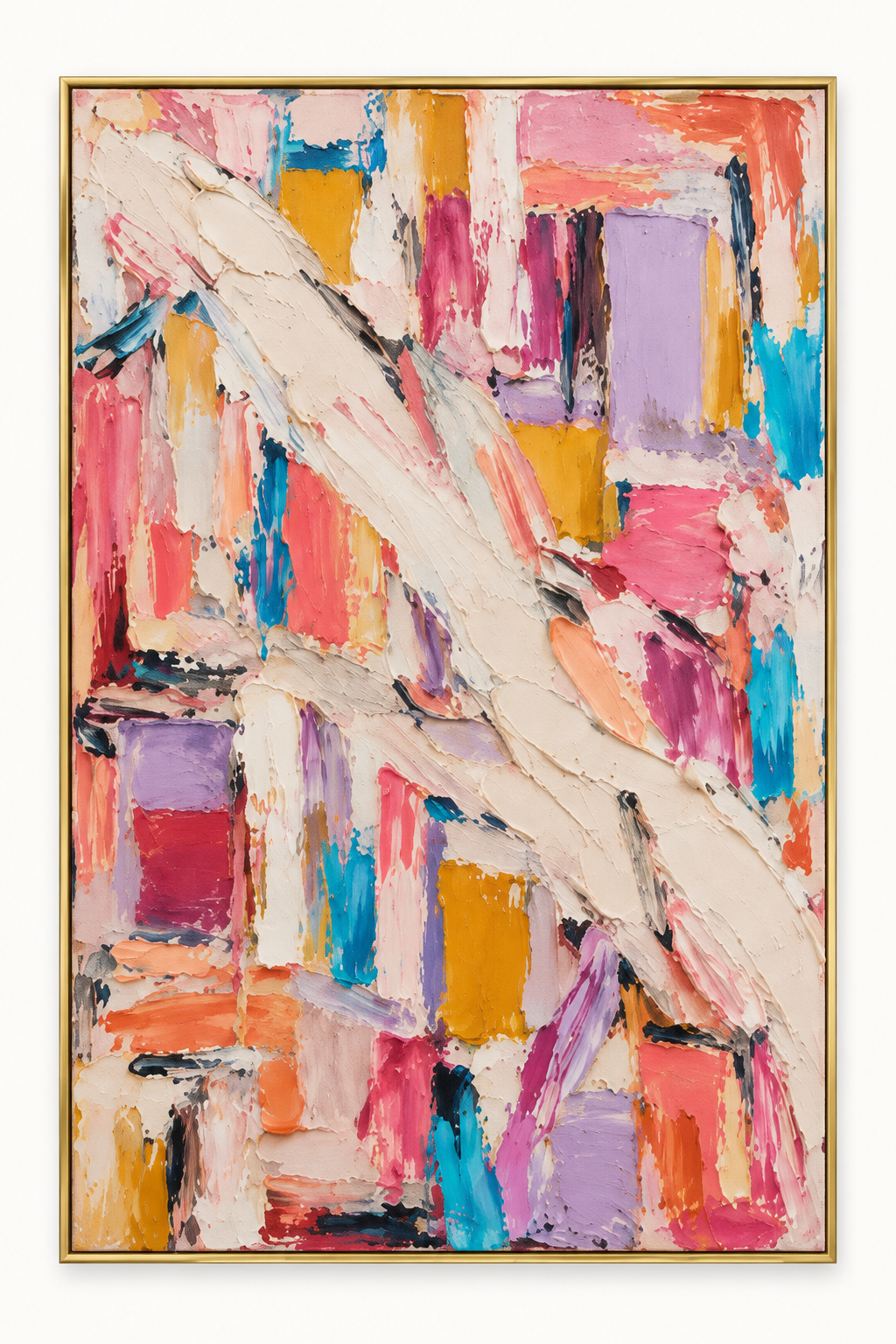 Handgemaltes Gemälde „Bunte Begegnung“ 80x120cm