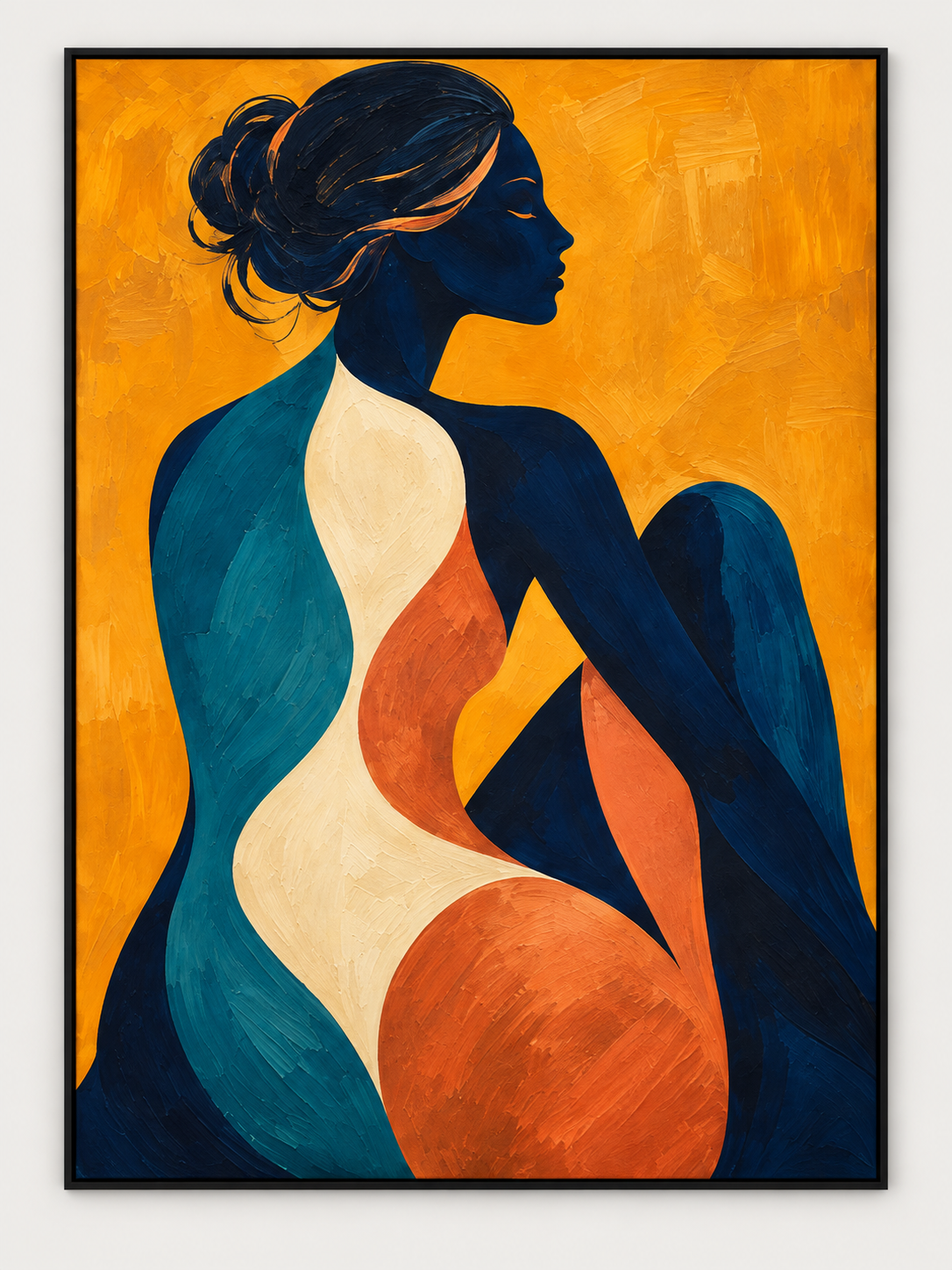 Handgemaltes Gemälde „Stille in Orange“ 90x120cm