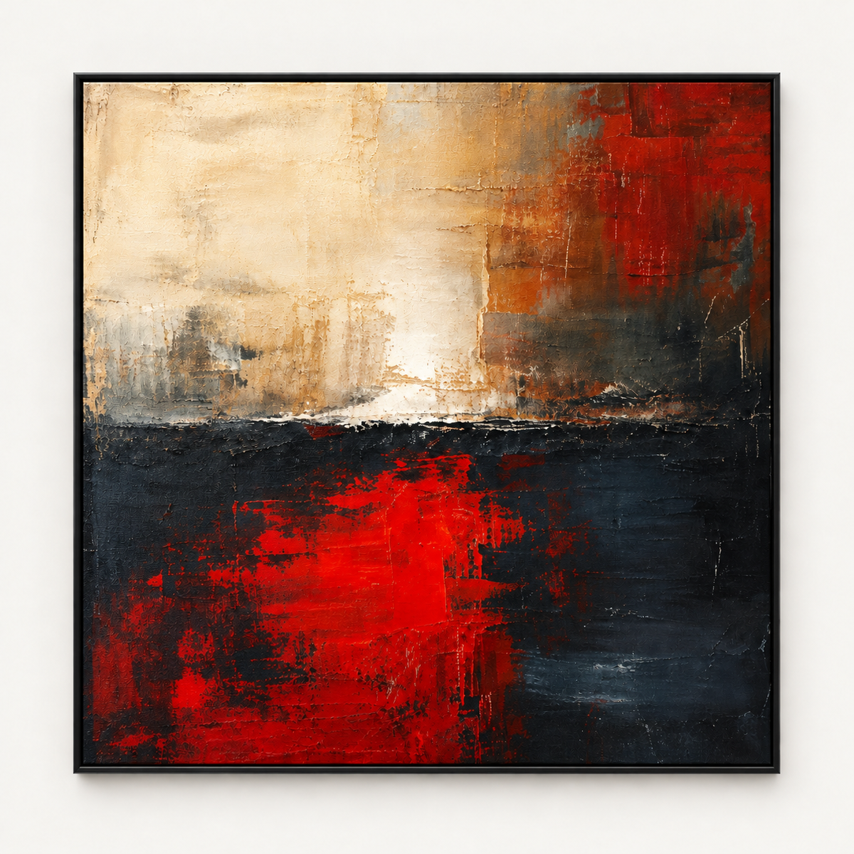 Handgemaltes Gemälde „Glut unter Asche“ 100x100cm