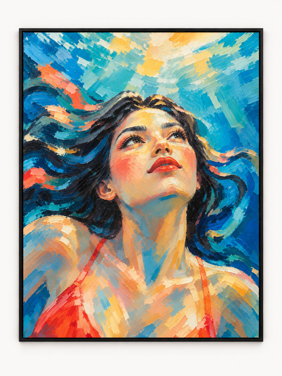 Handgemaltes Gemälde „Dem Licht entgegen“ 90x120cm