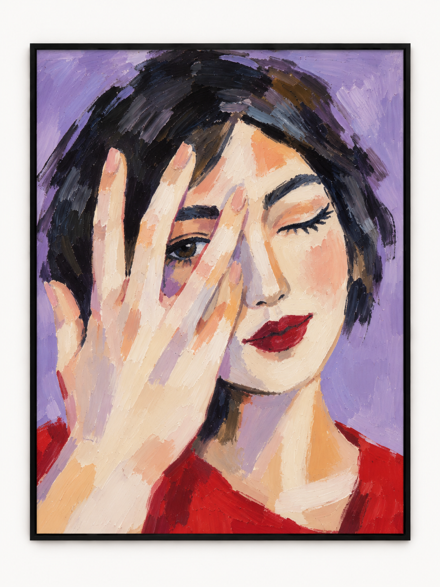 Handgemaltes Gemälde 'Die rote Ein Auge bleibt' 90x120cm