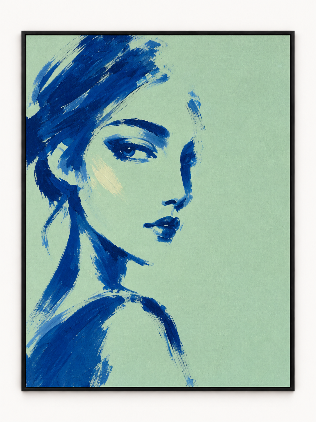 Handgemaltes Gemälde 'Blaues Geheimnis' 90x120cm