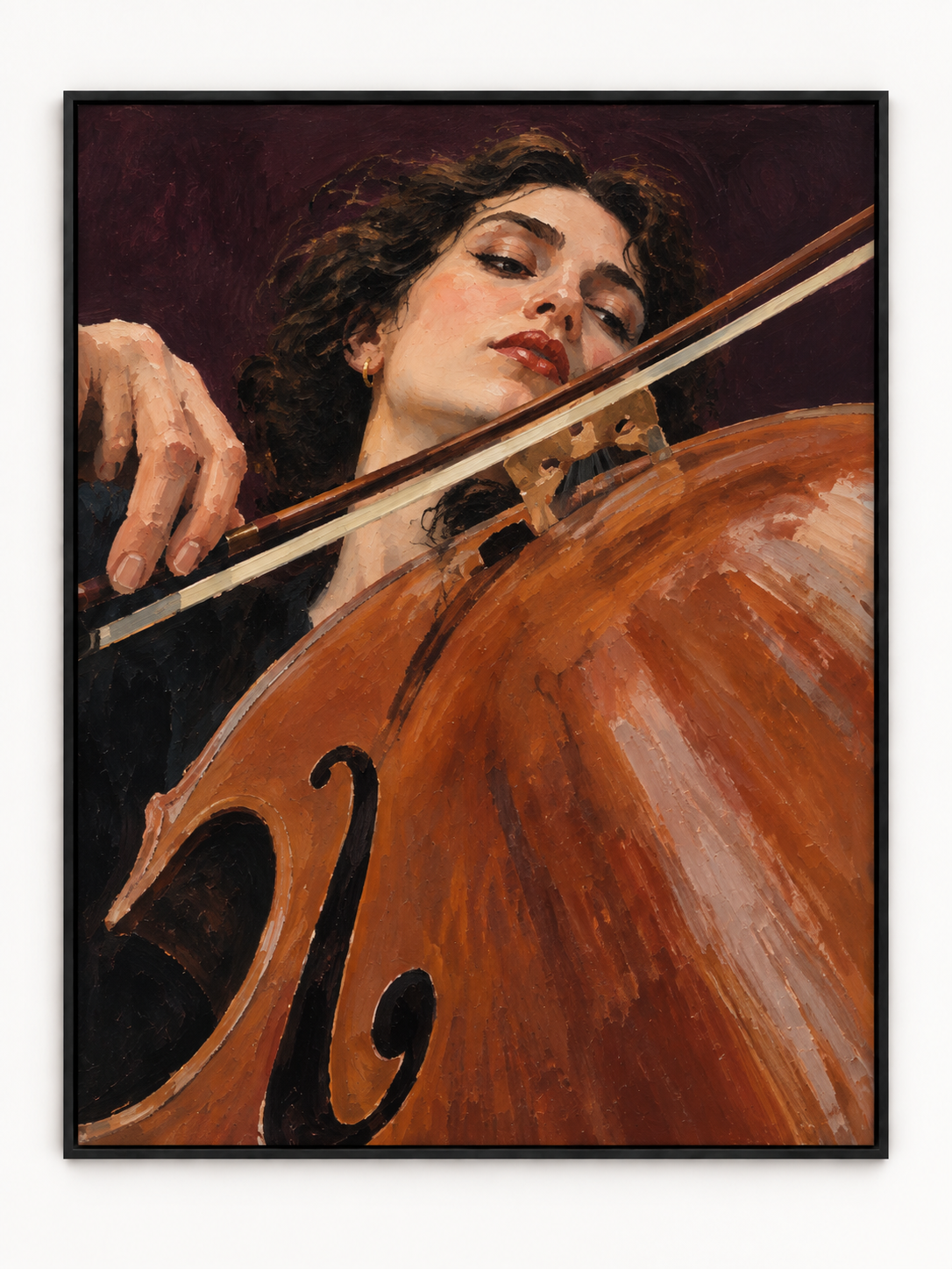 Handgemaltes Gemälde 'Die Cellistin' 90x120cm