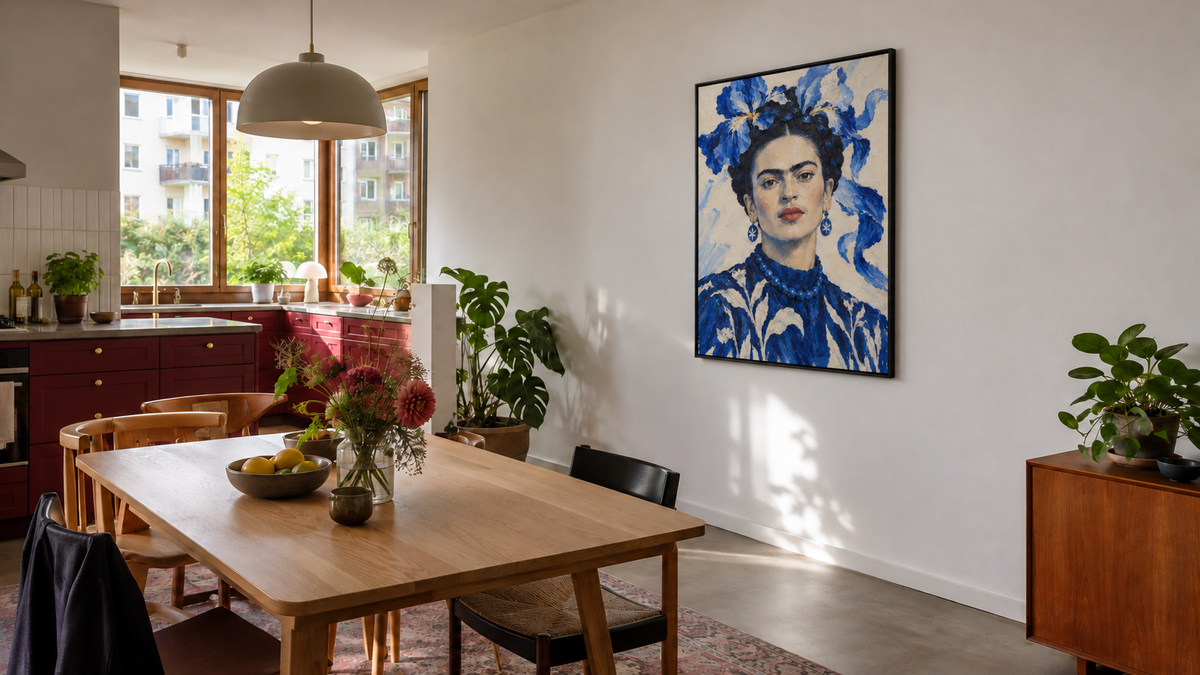 Handgemaltes Gemälde „Blaue Muse“ 90x120cm
