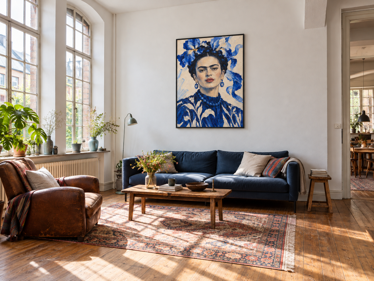 Handgemaltes Gemälde „Blaue Muse“ 90x120cm