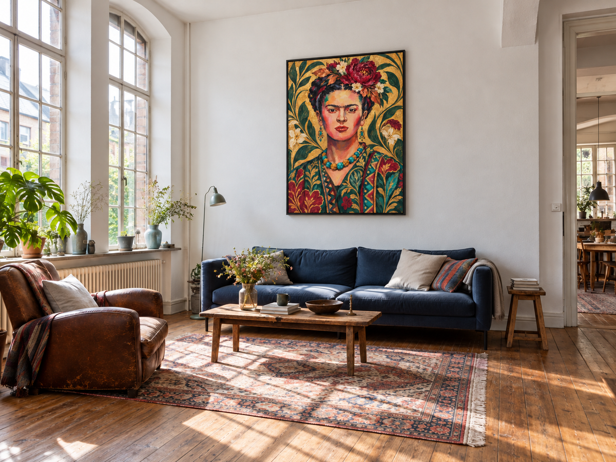 Handgemaltes Gemälde „Mexikanische Muse“ 90x120cm