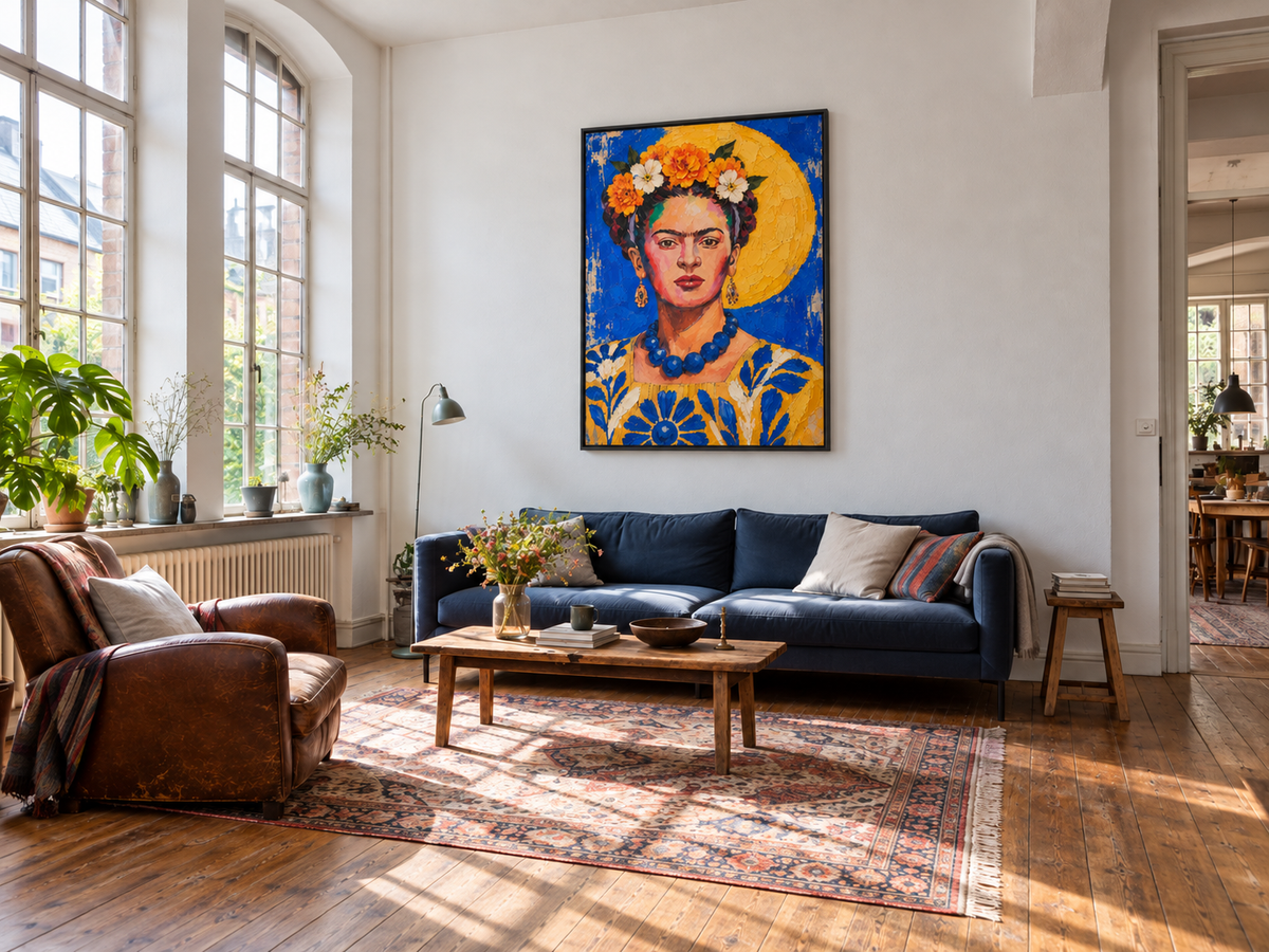 Handgemaltes Gemälde „Sonnengelb“ 90x120cm
