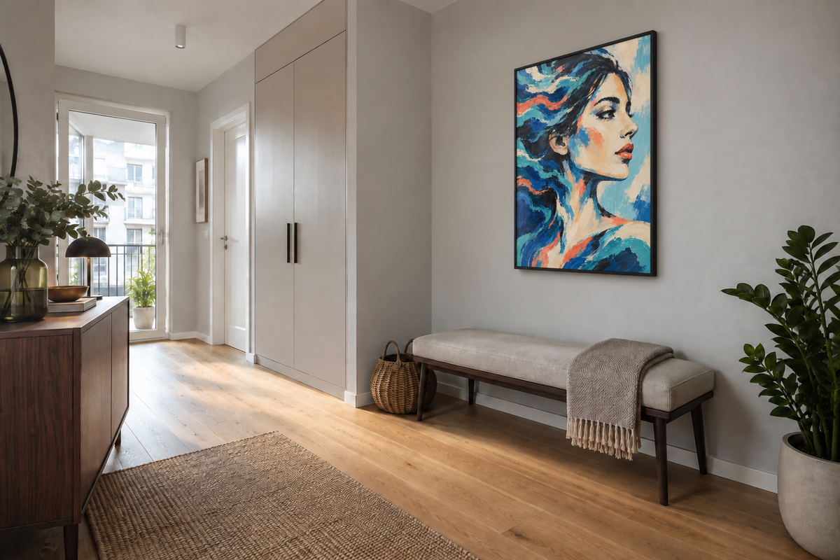 Handgemaltes Gemälde „Blaue Sehnsucht“ 90x120cm