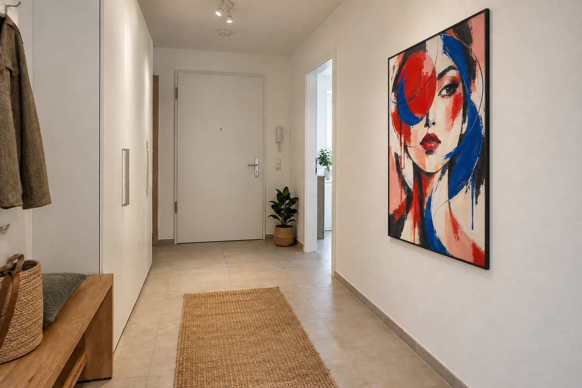 Handgemaltes Gemälde „Verborgener Blick“ 90x120cm