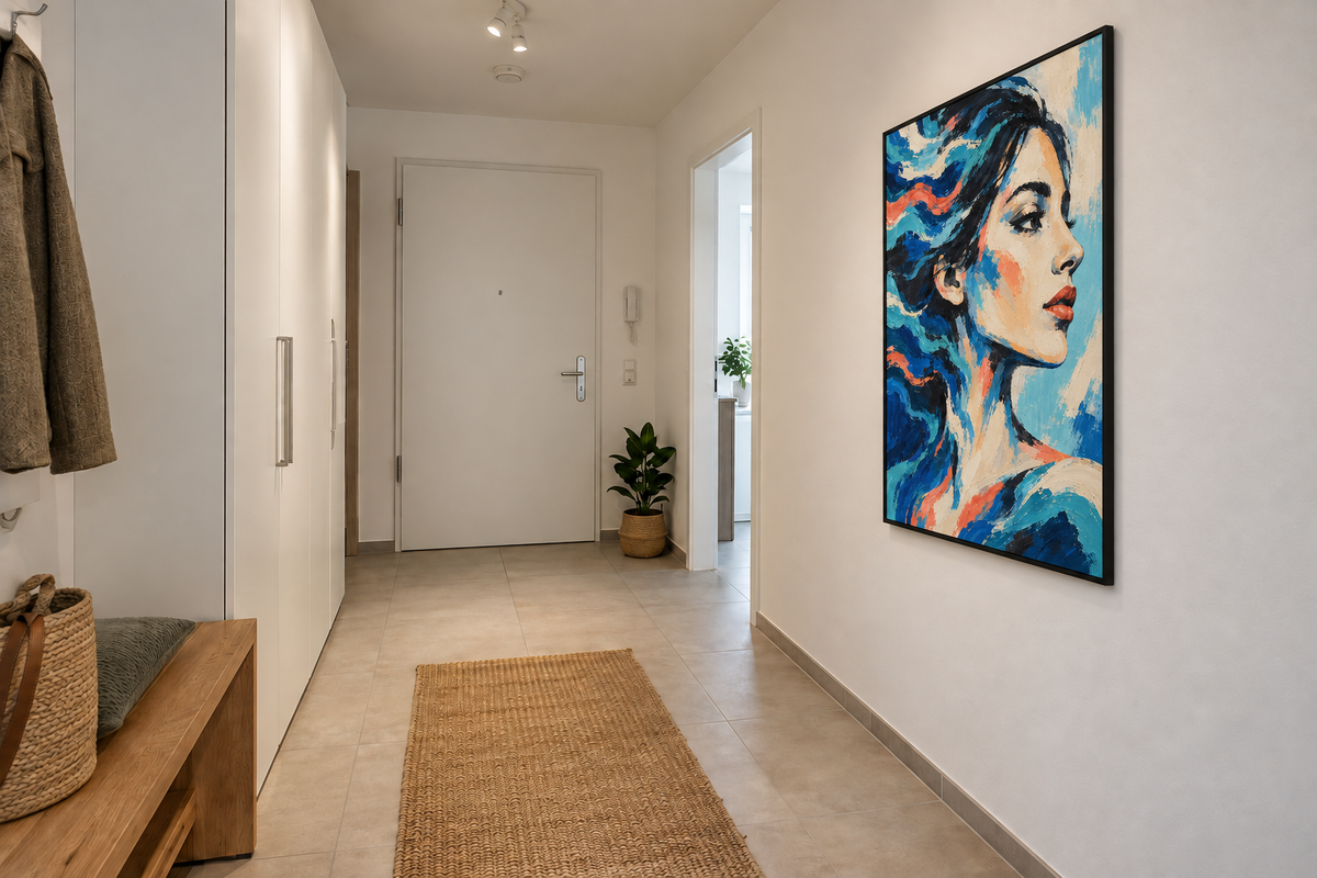 Handgemaltes Gemälde „Blaue Sehnsucht“ 90x120cm