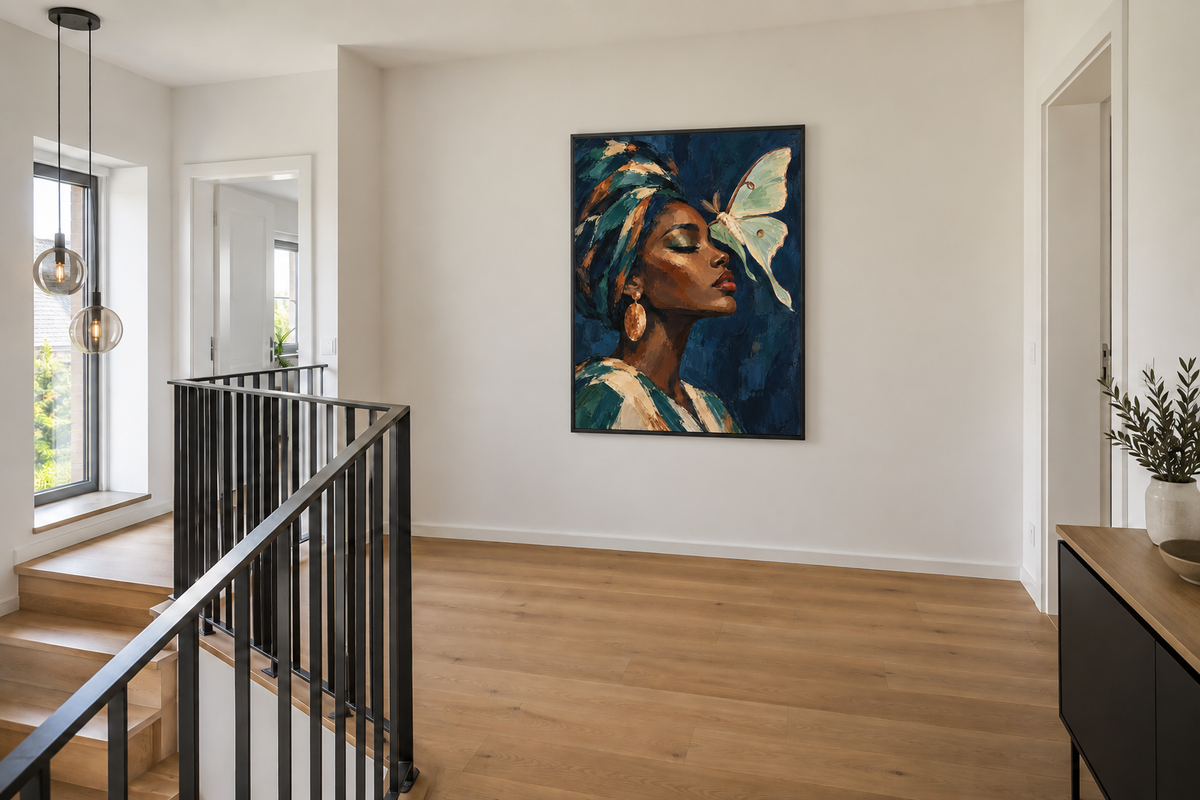 Handgemaltes Gemälde „Flügel der Stille“ 90x120cm