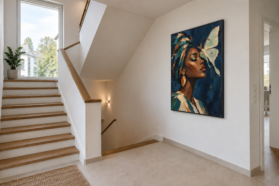 Handgemaltes Gemälde „Flügel der Stille“ 90x120cm