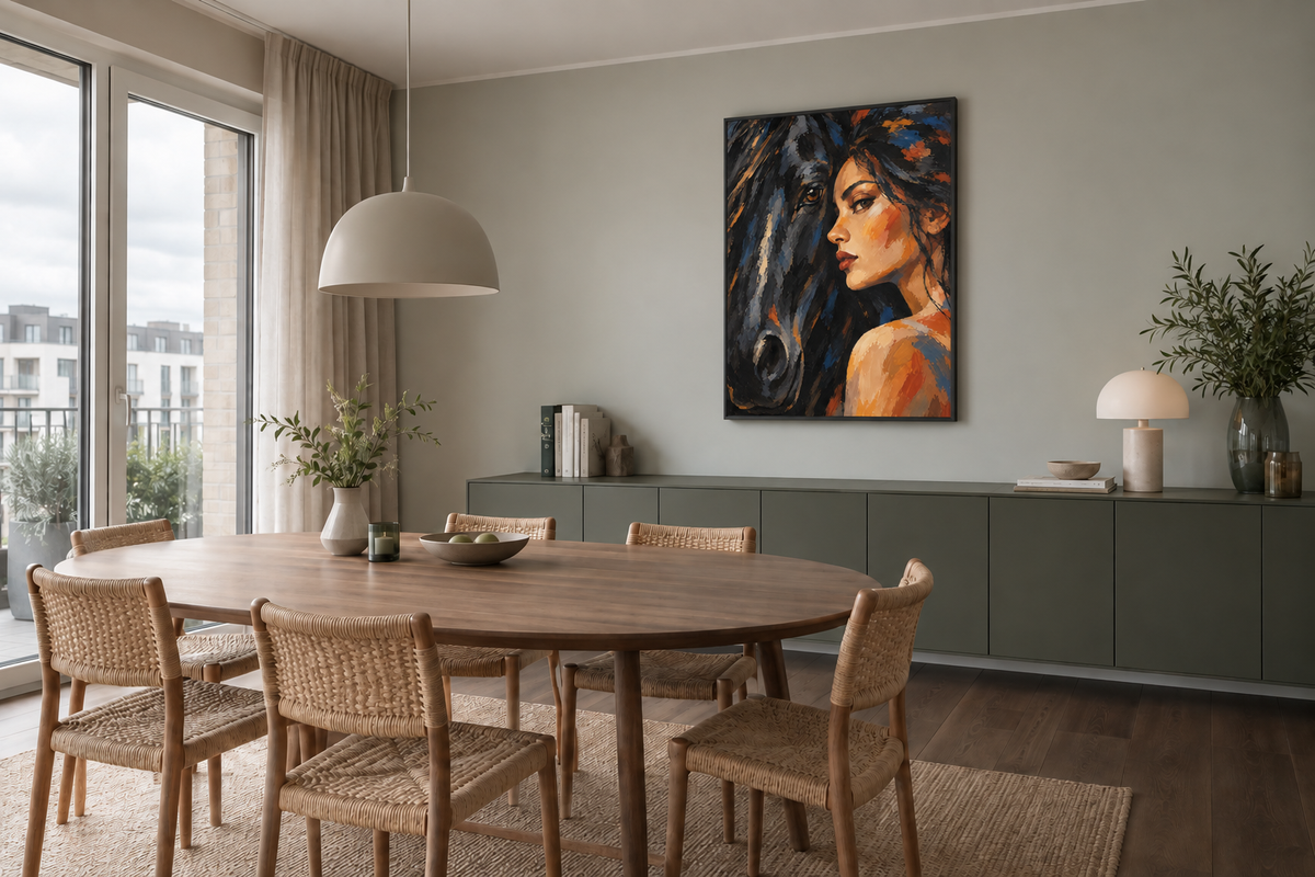 Handgemaltes Gemälde „An ihrer Seite“ 90x120cm