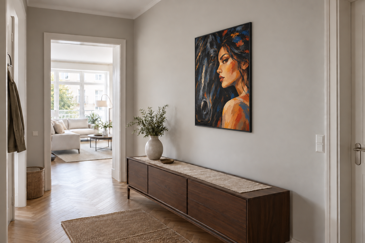 Handgemaltes Gemälde „An ihrer Seite“ 90x120cm