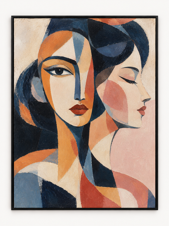 Handgemaltes Gemälde 'Geteilte Identität' 90x120cm
