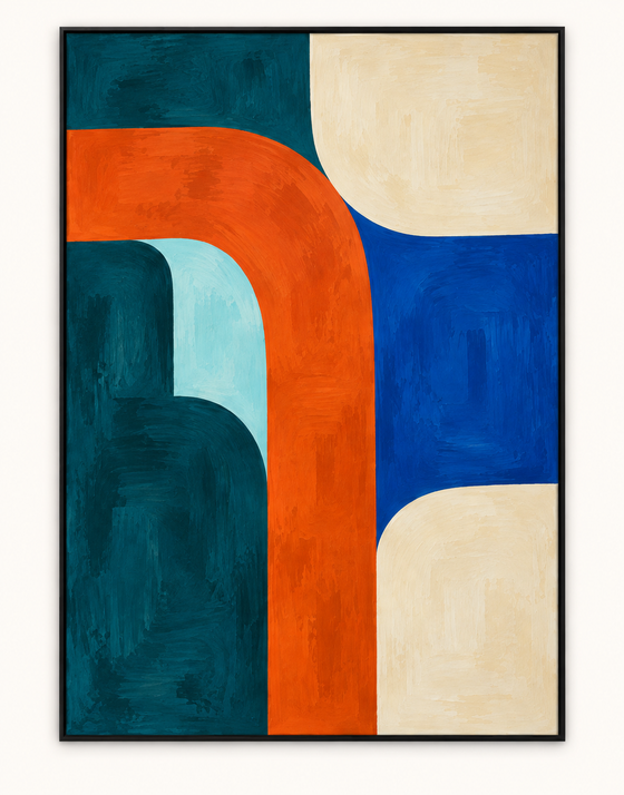 Handgemaltes Gemälde „Ein Bogen aus Farbe“ 90x120cm
