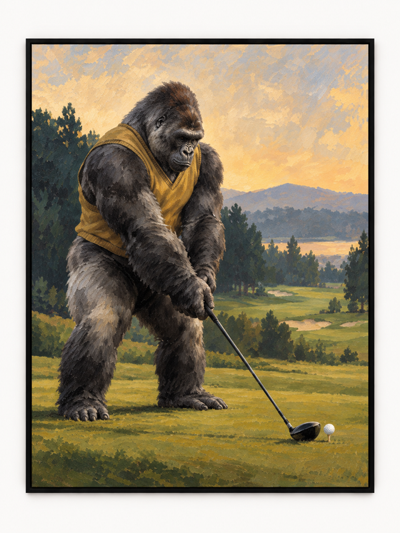 Handgemaltes Gemälde „König des Fairways“ 90x120cm