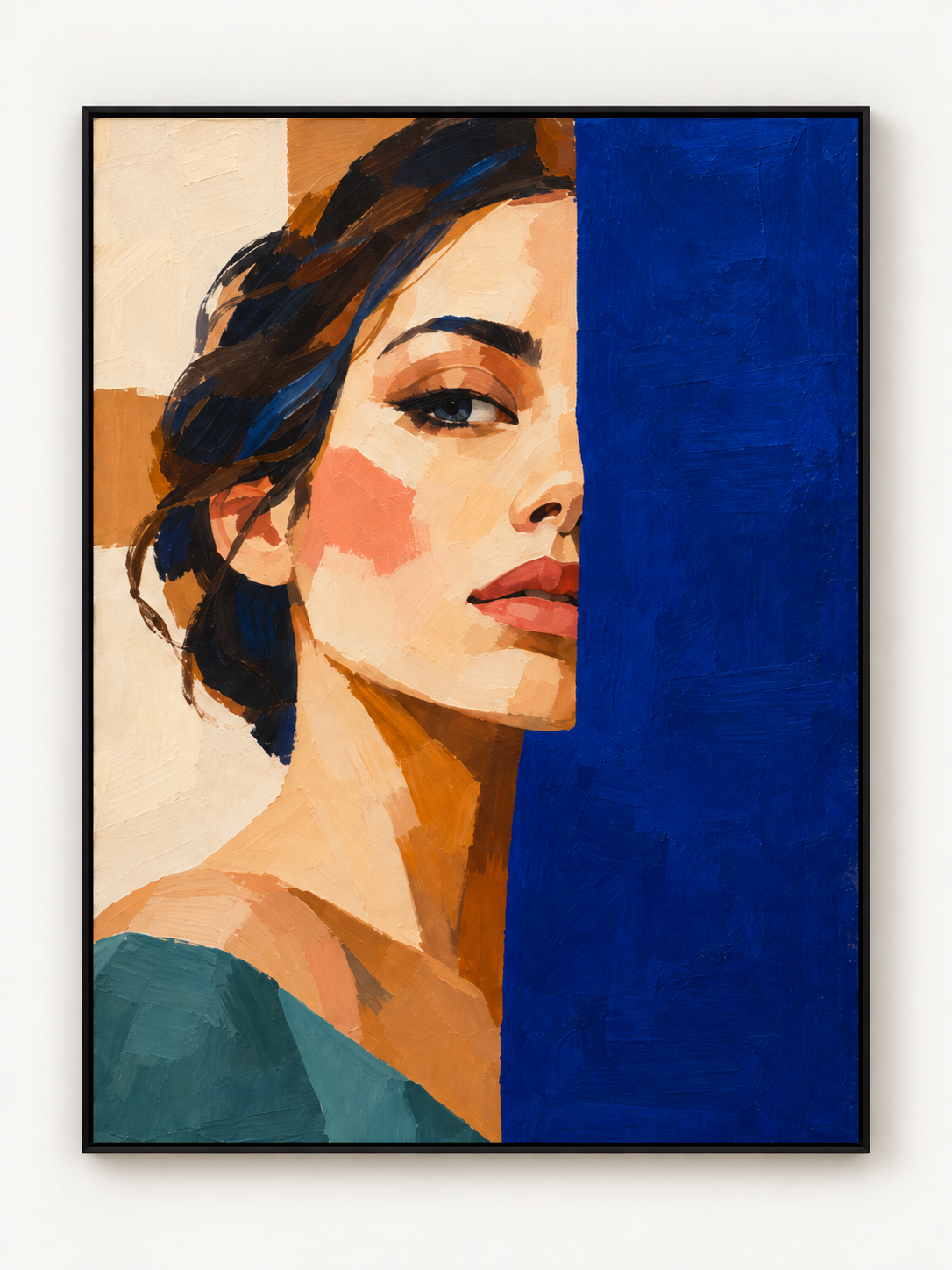 Handgemaltes Gemälde „Zwischen Licht und Blau“ 90x120cm