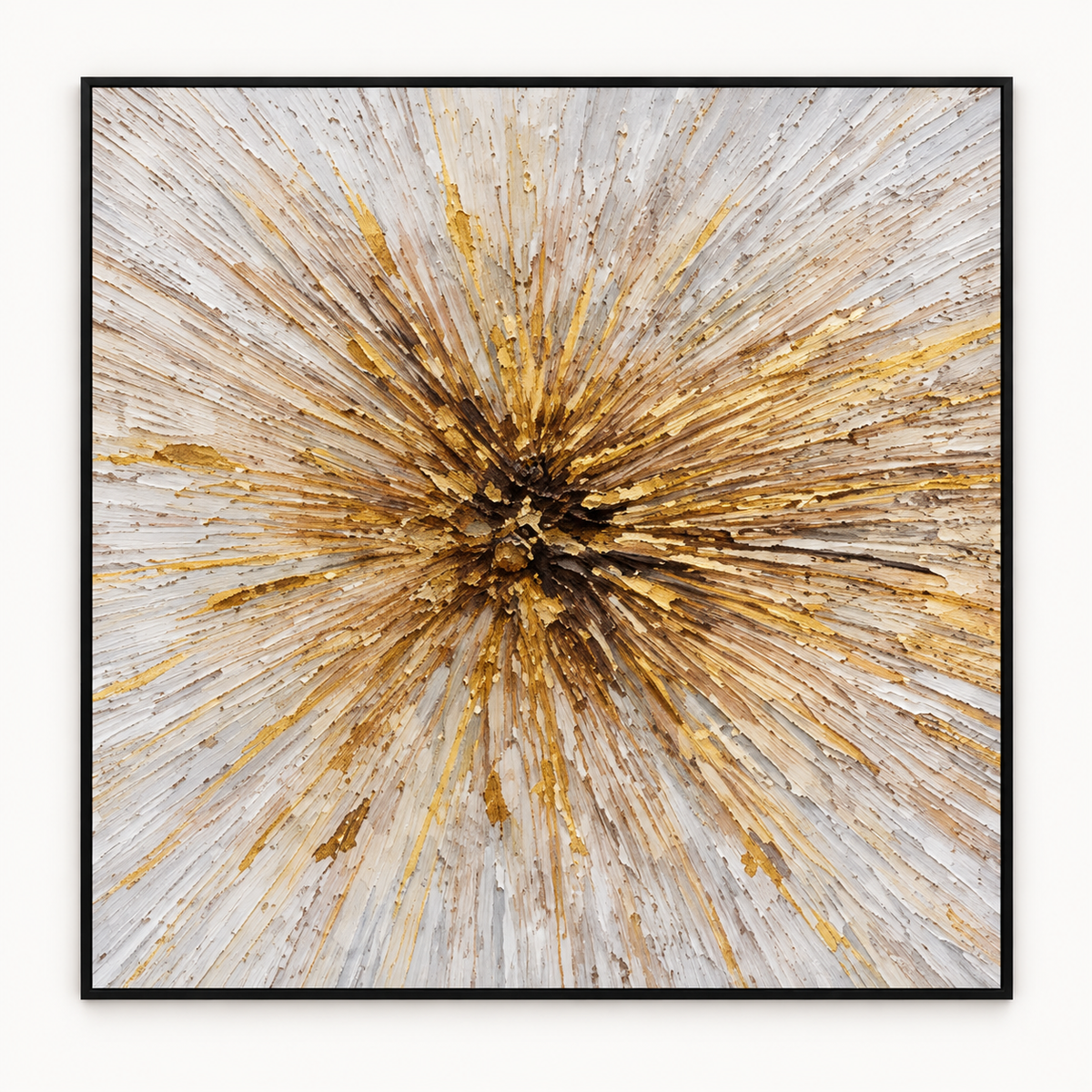 Handgemaltes Gemälde 'Goldene Explosion' 100x100cm
