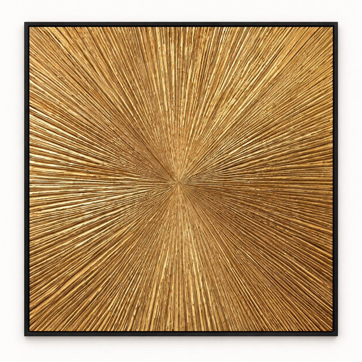 Handgemaltes Gemälde 'Goldene Strahlkraft' 100x100cm