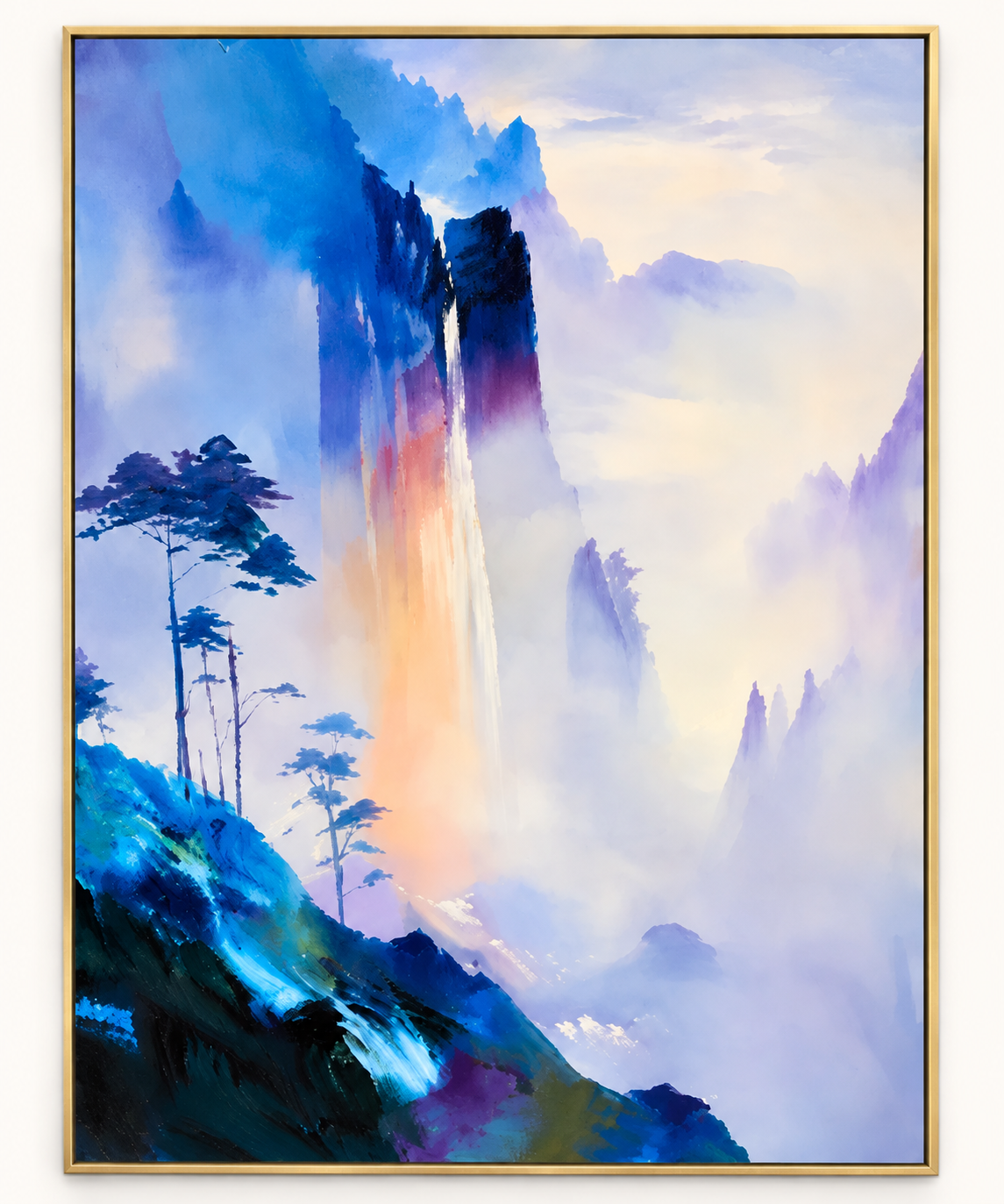 Handgemaltes Gemälde „Licht im Nebel“ 120x160cm