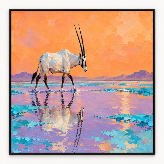 Handgemaltes Gemälde „Oryx im Abendlicht“ 120x90cm