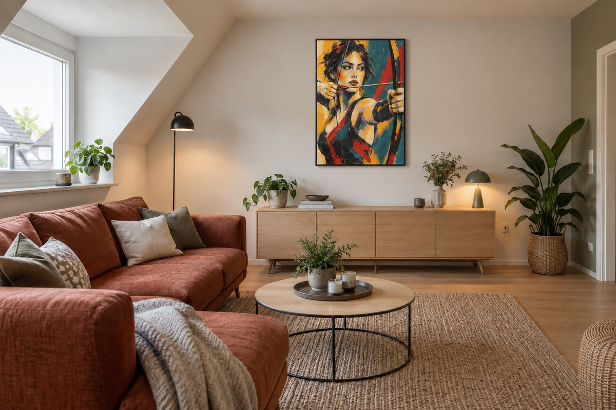Handgemaltes Gemälde „Zielsicher“ 90x120cm