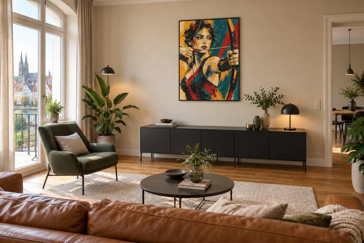 Handgemaltes Gemälde „Zielsicher“ 90x120cm