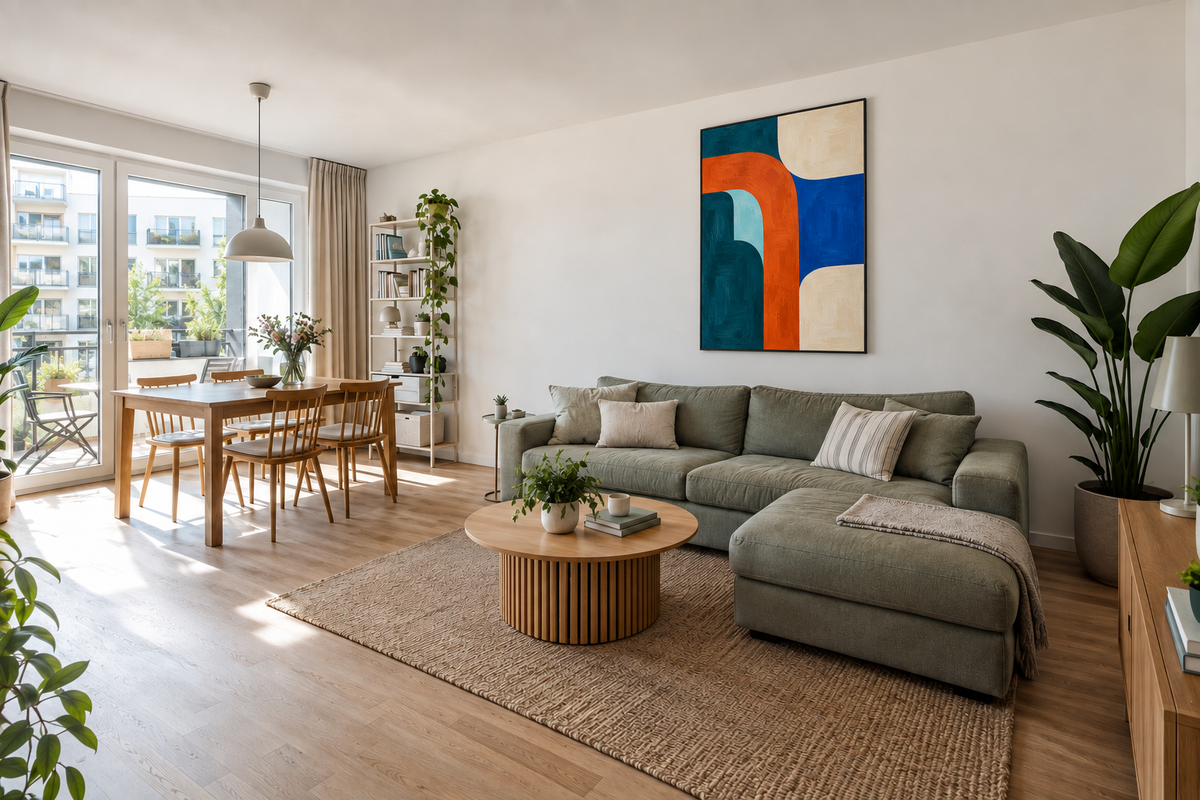 Handgemaltes Gemälde „Ein Bogen aus Farbe“ 90x120cm