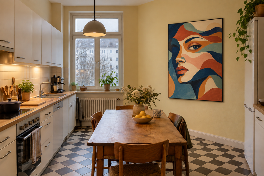 Handgemaltes Gemälde „In sanften Wellen“ 90x120cm