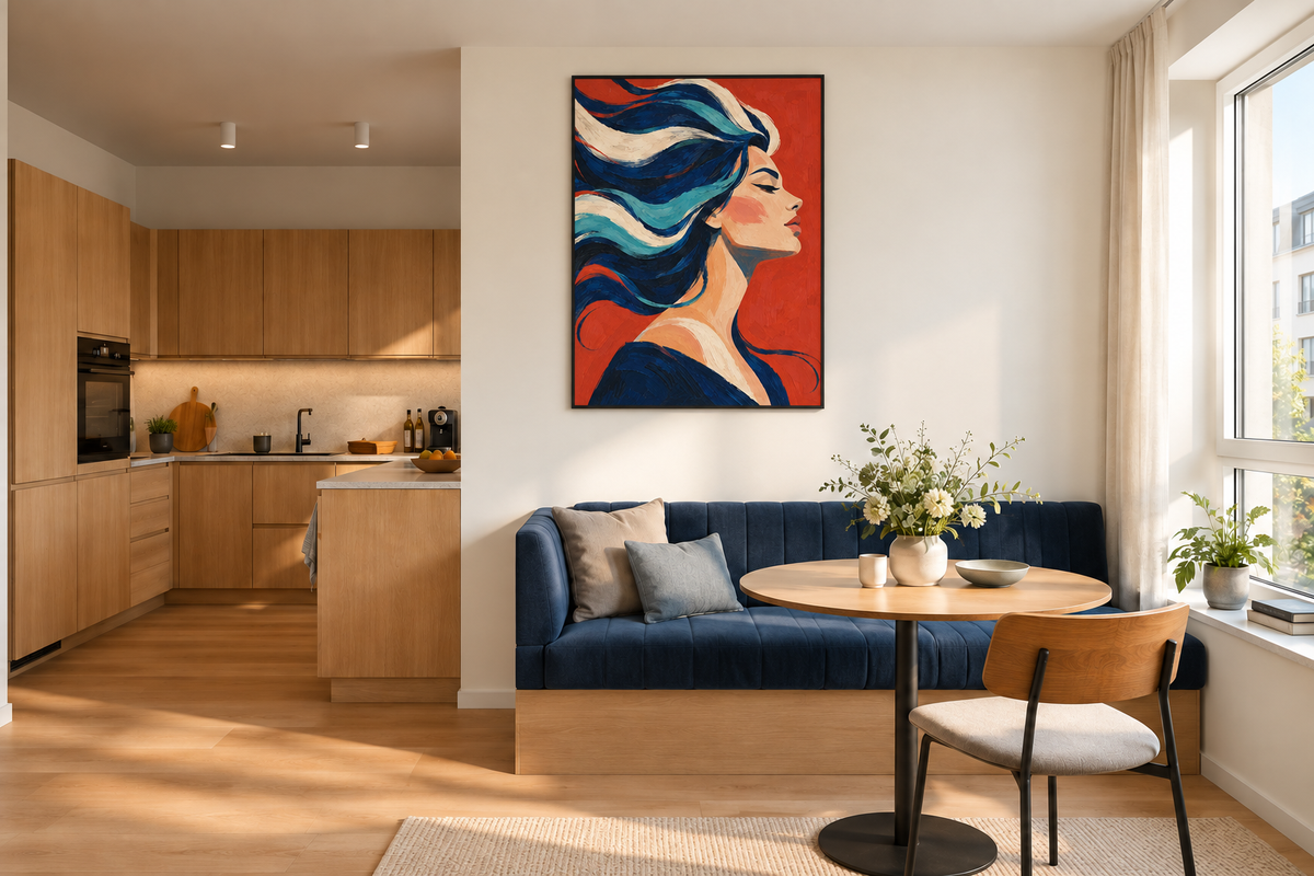 Handgemaltes Gemälde „Frei im Wind“ 90x120cm
