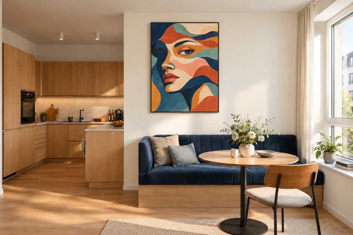 Handgemaltes Gemälde „In sanften Wellen“ 90x120cm
