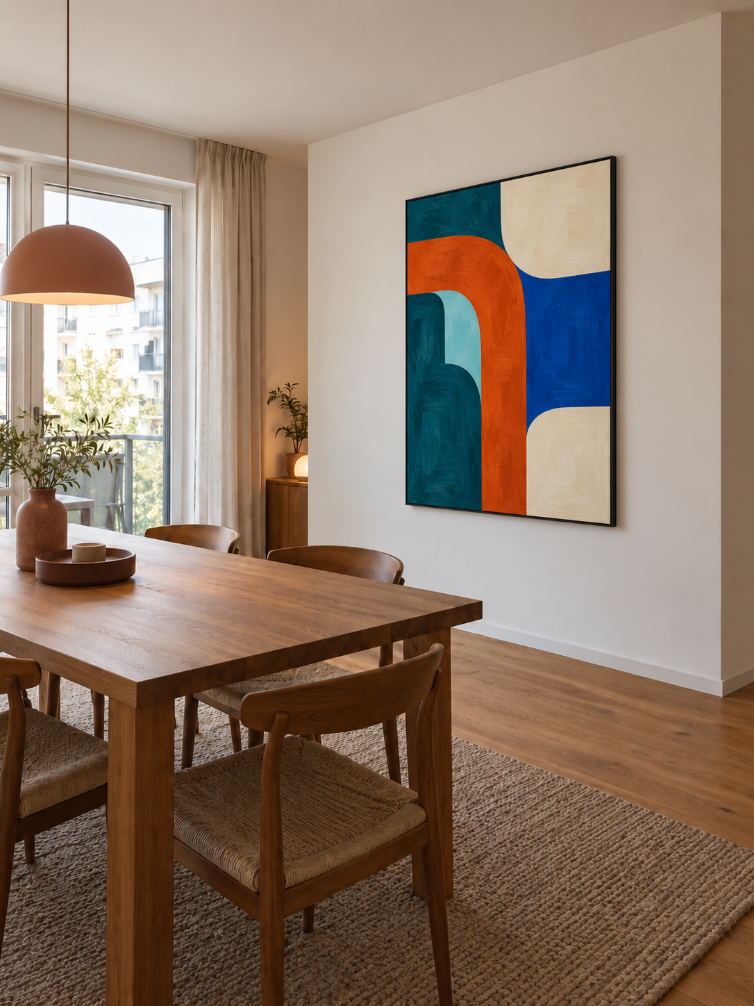 Handgemaltes Gemälde „Ein Bogen aus Farbe“ 90x120cm