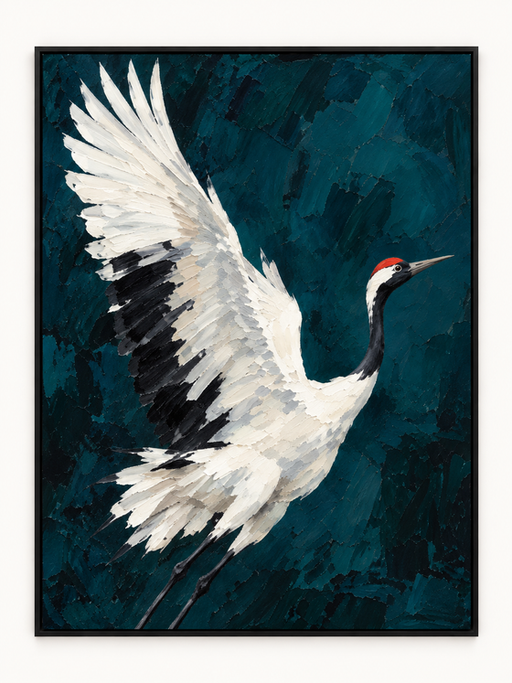Handgemaltes Gemälde „Flug ins Blau“ 90x120cm