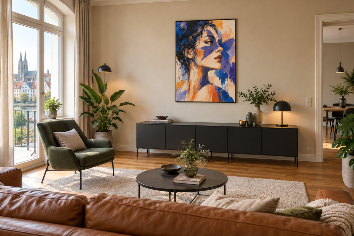 Handgemaltes Gemälde „Blick in die Ferne“ 90x120cm