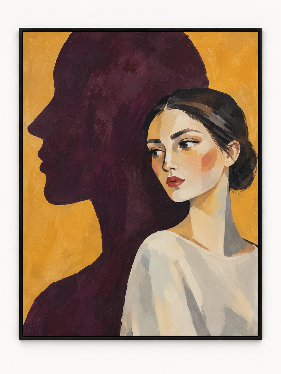 Handgemaltes Gemälde 'Im eigenen Schatten' 90x120cm