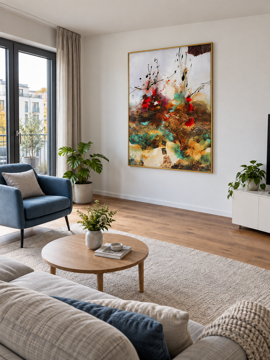 Handgemaltes Gemälde „Wilder Garten“ 120x160cm