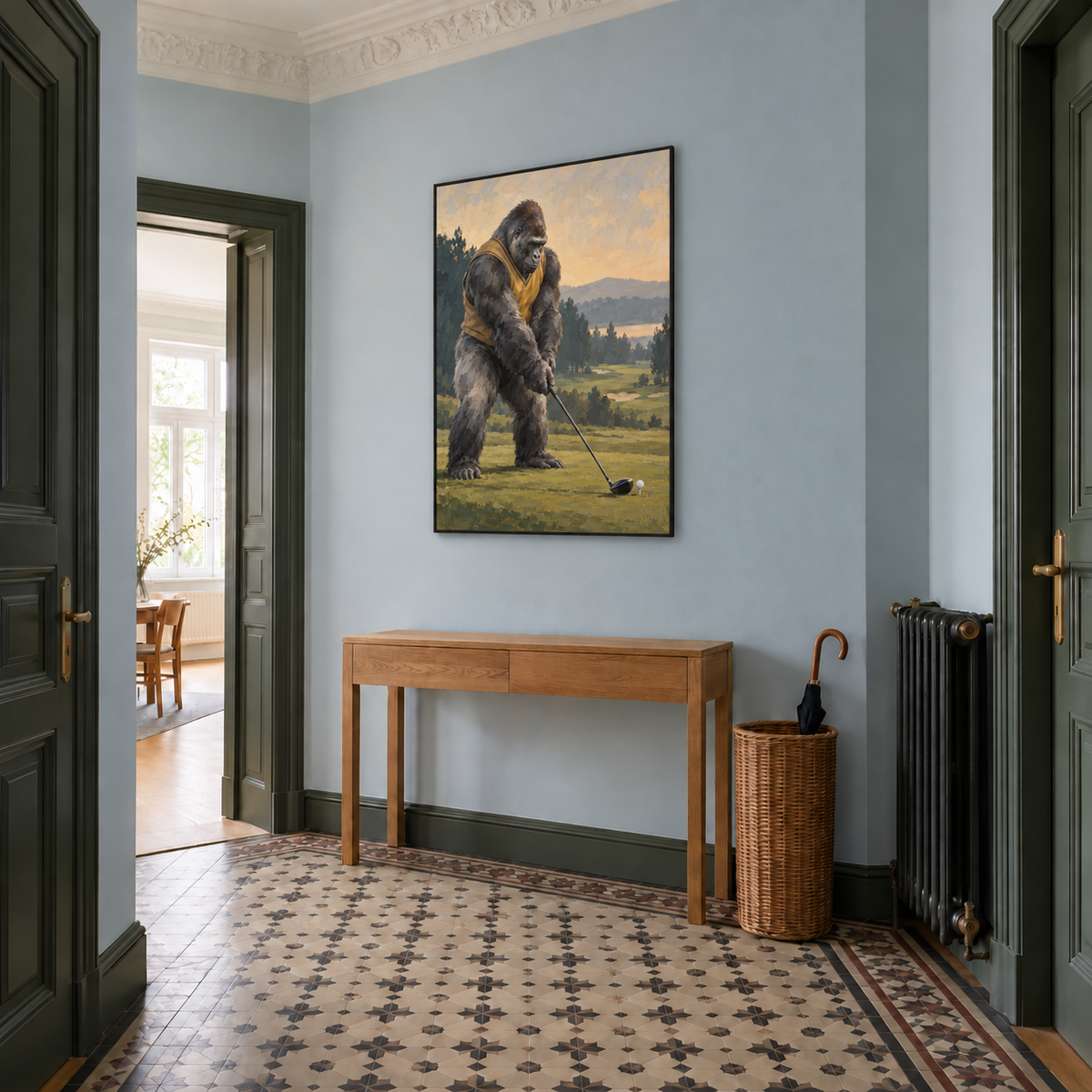 Handgemaltes Gemälde „König des Fairways“ 90x120cm