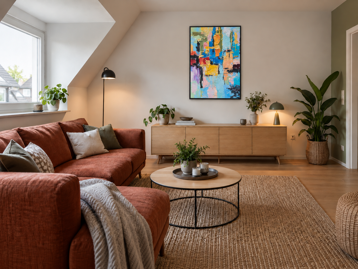 Handgemaltes Gemälde „Farben ohne Grenzen“ 90x120cm