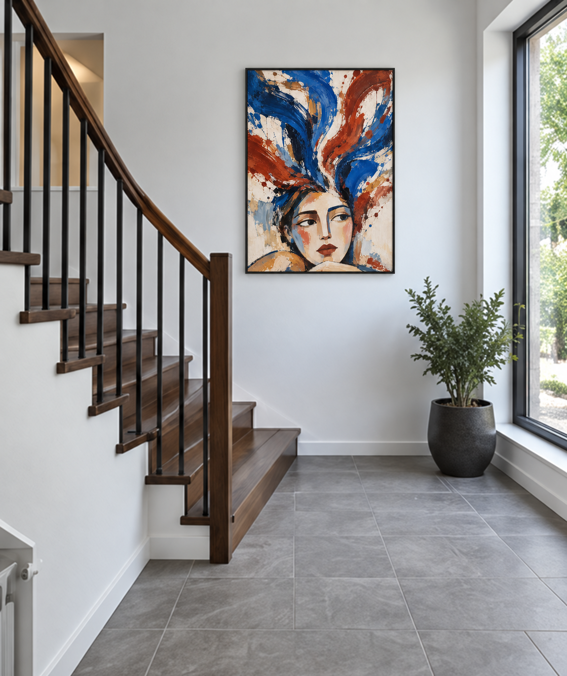 Handgemaltes Gemälde 'Aufgewirbelte Gedanken' 90x120cm