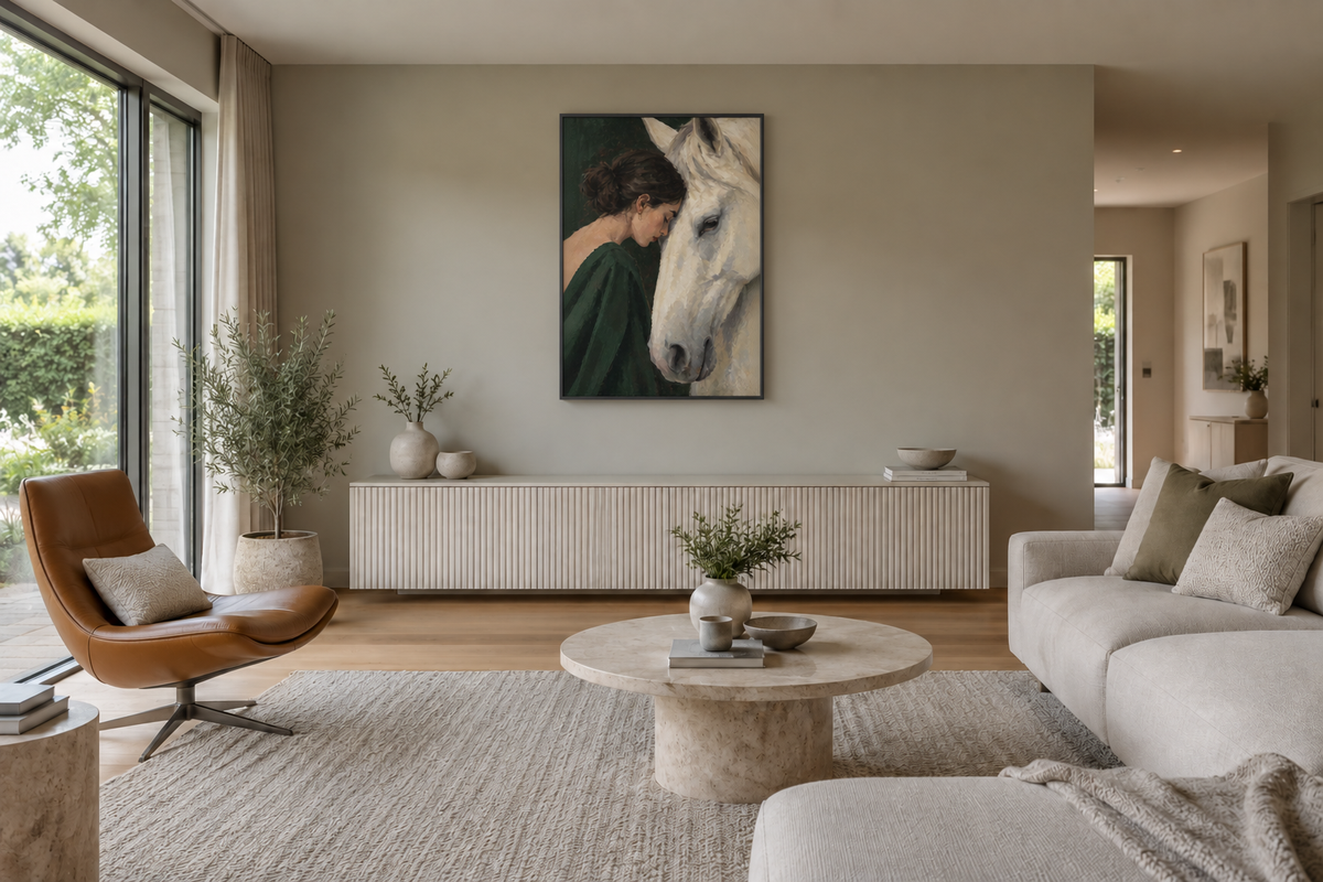 Handgemaltes Gemälde 'Stille Verbundenheit' 90x120cm