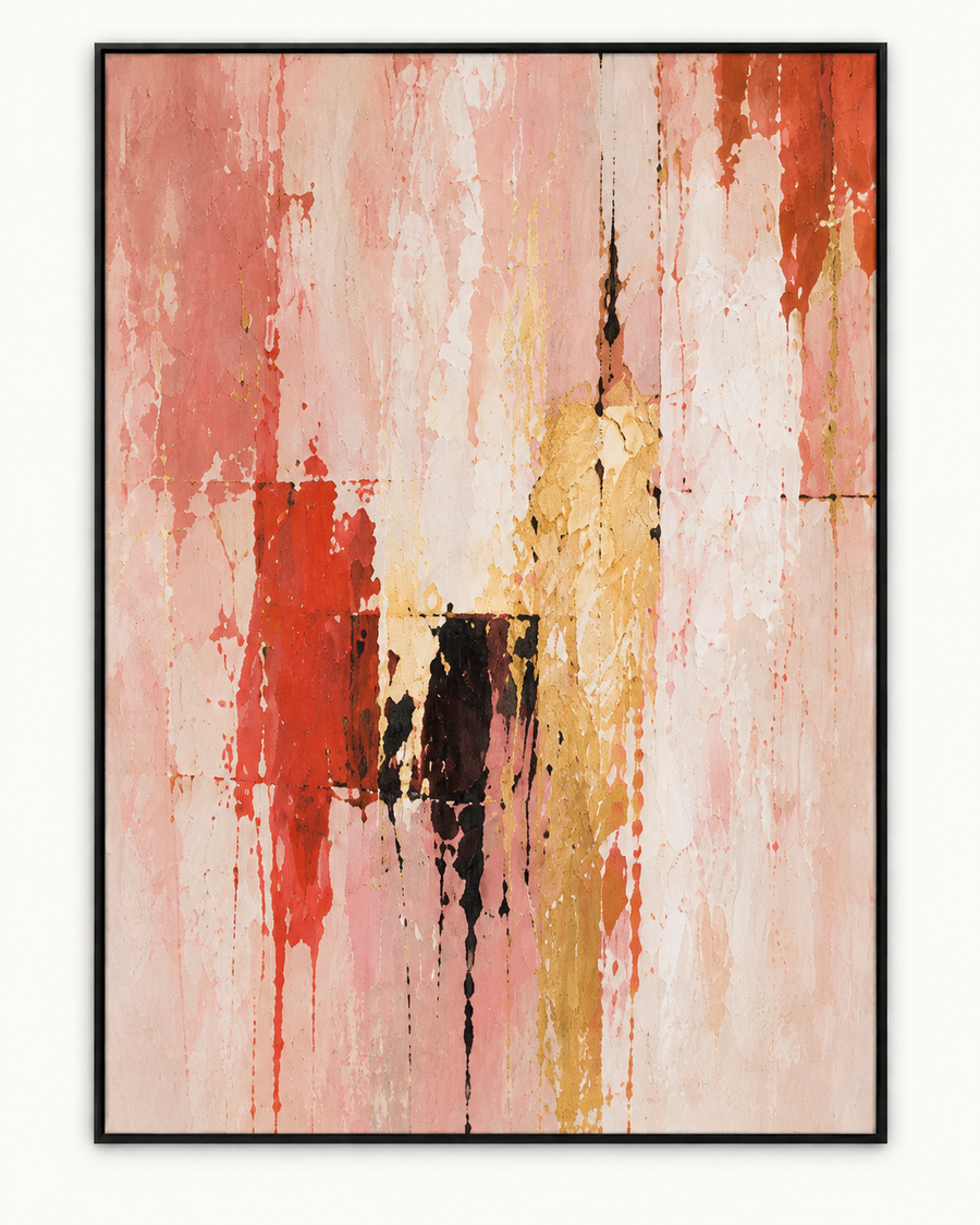 Handgemaltes Gemälde „Roséfeuer“ 90x120cm
