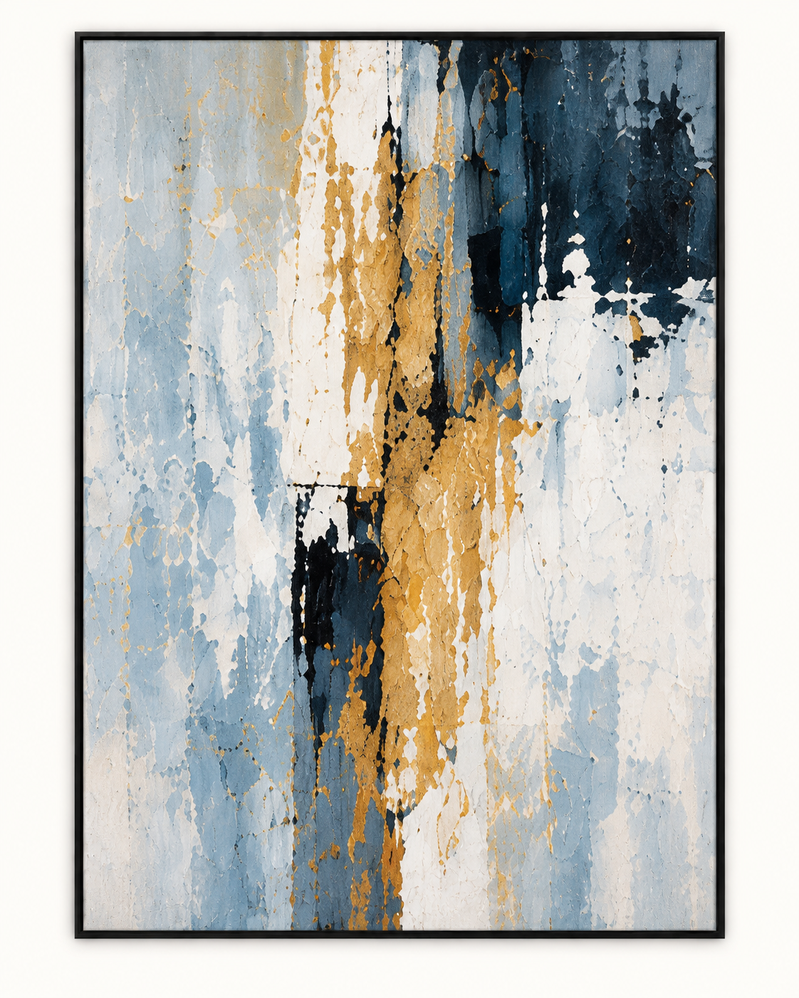 Handgemaltes Gemälde „Goldader in Blau“ 90x120cm