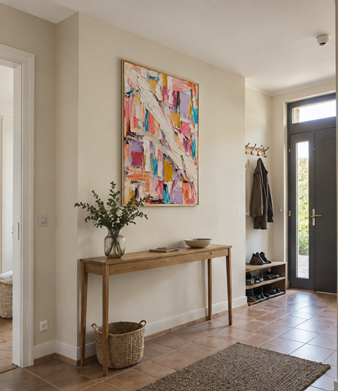 Handgemaltes Gemälde „Bunte Begegnung“ 80x120cm